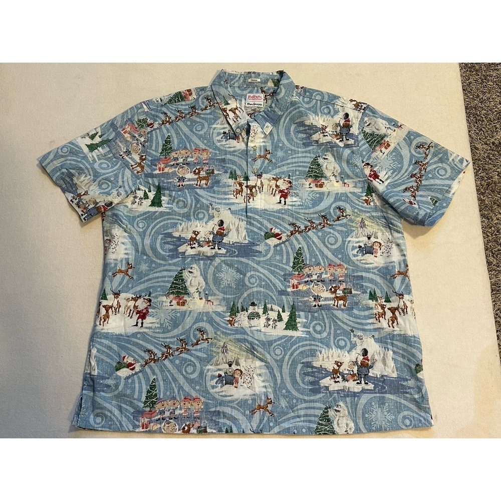 Reyn Spooner Men's "RUDOLPH THE RED-NOSED REINDEER" Holiday Pullover Shirt  3XL